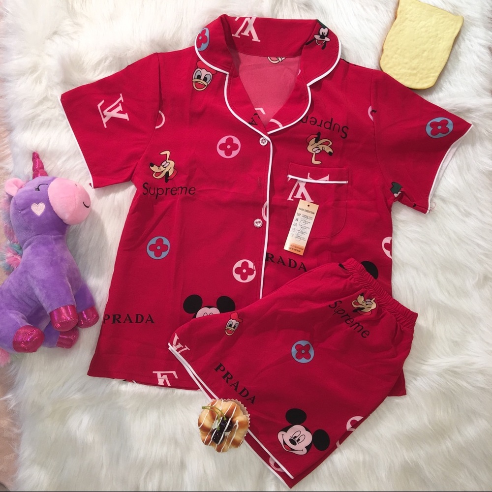 Cartoon Printed Pajamas Set